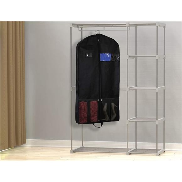43-Inch Heavy Duty Garment Bag w/Pocket for Dresses, Coats - Picture 6 of 7